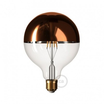 Copper half sphere Globe G125 LED light bulb 7W E27 2700K Dimmable