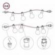 Electric cable for String Lights, covered by Rayon fabric Grey CM03