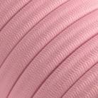 Electric cable for String Lights, covered by Rayon fabric Baby Pink CM16