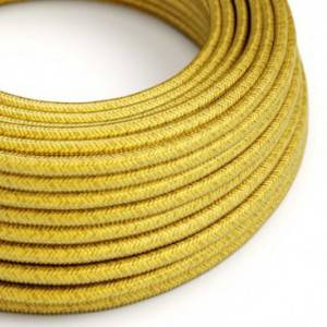 Round Electric Cable covered in Rayon solid color fabric - RM31 Lemon