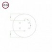Round Rose-One 6-hole and 4 side holes ceiling rose, 200 mm