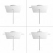 Square Rose-One 1-hole and 4 side holes ceiling rose, 200 mm