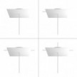 Square XXL Rose-One 1-hole and 4 side holes ceiling rose, 400 mm