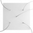 Square XXL Rose-One 5-hole and 4 side holes ceiling rose, 400 mm