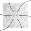 Square XXL Rose-One 6-hole and 4 side holes ceiling rose, 400 mm