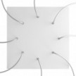 Square XXL Rose-One 8-hole and 4 side holes ceiling rose, 400 mm