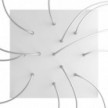 Square XXL Rose-One 12-hole and 4 side holes ceiling rose, 400 mm