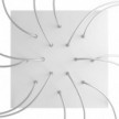 Square XXL Rose-One 14-hole and 4 side holes ceiling rose, 400 mm