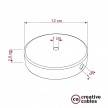 Cylindrical metal 1 central hole + 2 side holes ceiling rose kit