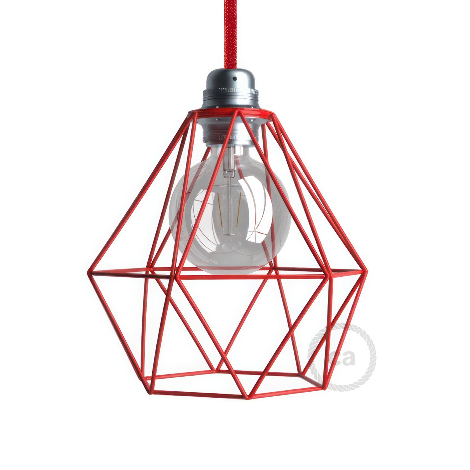 Naked light bulb cage metal lampshade Diamond with E27 fitting