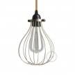Naked light bulb cage metal lampshade Drop with adjustable collar closure