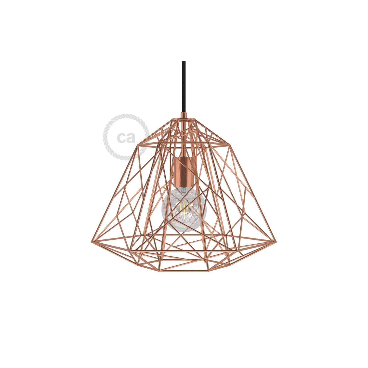 Apollo XL naked cage metal Lampshade with E27 lamp holder