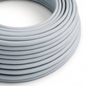 Round Electric Cable covered by Rayon solid color fabric RM30 light blu grey
