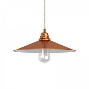 Pendant lamp with fabric cable, Swing lampshade and metal details - Made in Italy