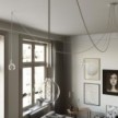 Spider - Suspension with 5 pendants Made in Italy complete with fabric cable, and metal finishes