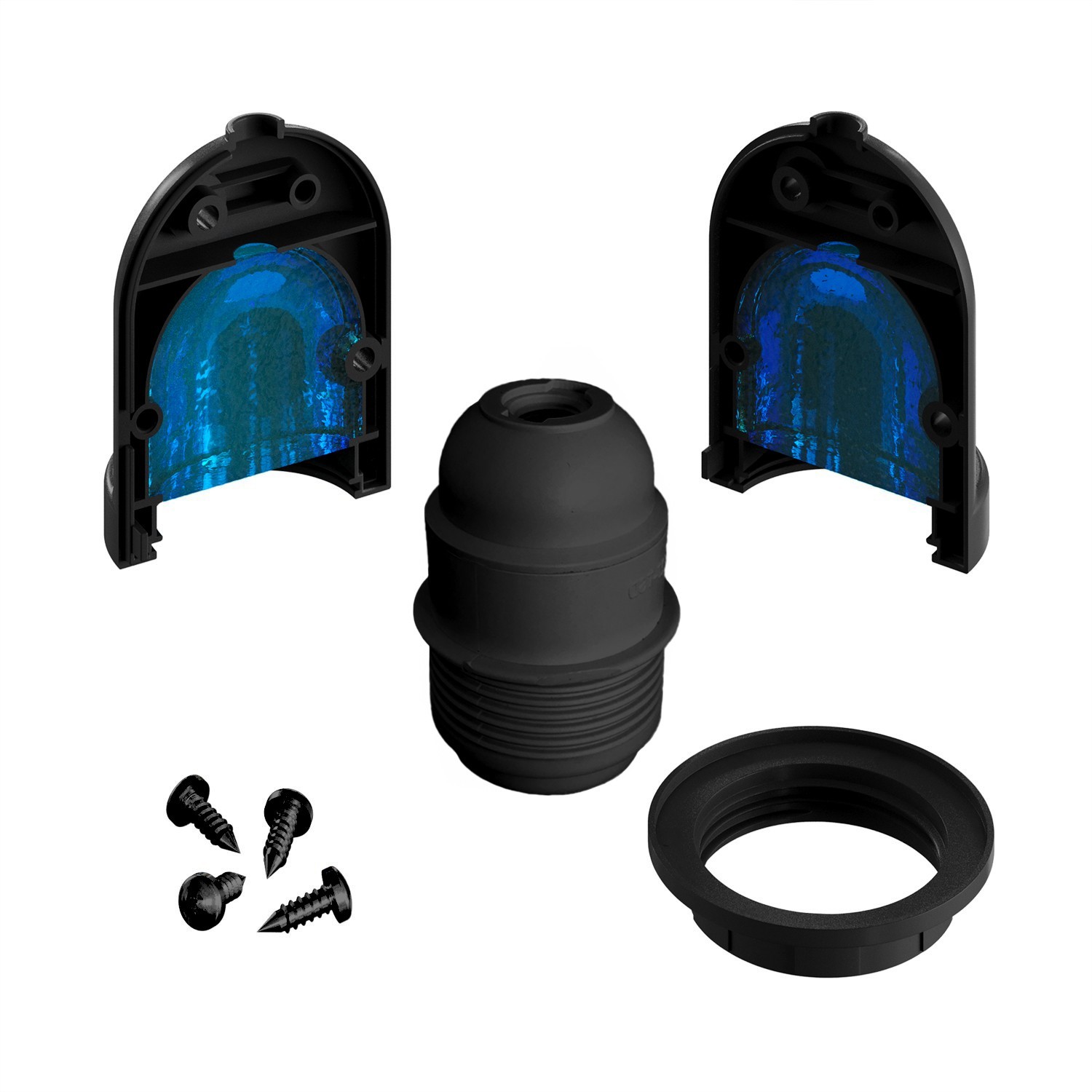 EIVA ELEGANT, E27 outdoor silicone lamp holder kit - the first IP65 re-wirable lamp holder worldwide