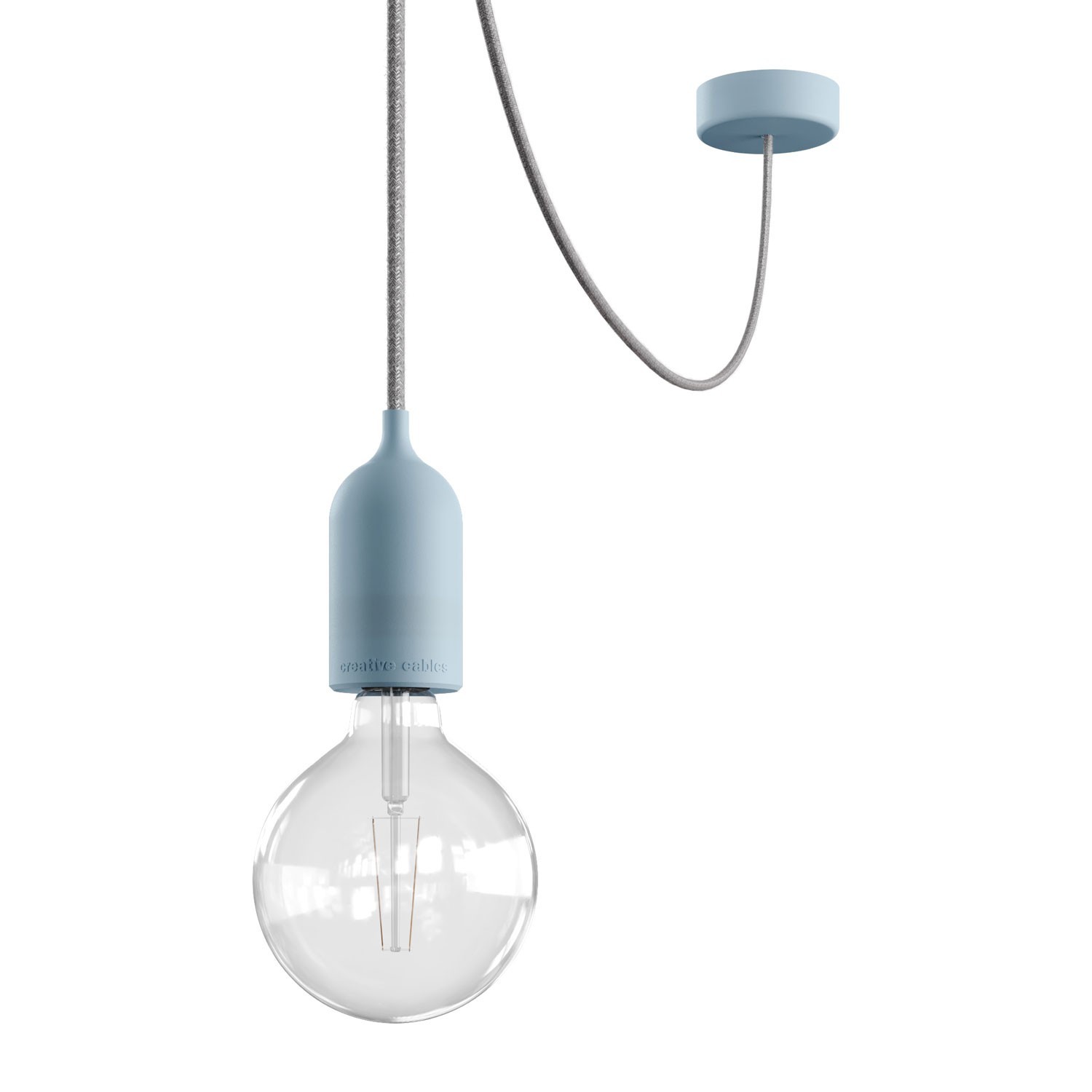 EIVA PASTEL Outdoor pendant lamp with 5 mt fabric cable, decentralizer, ceiling rose and lamp holder IP65 water resistant
