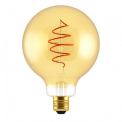 LED Bulb Globe G125 Golden Croissant Line with Spiral Filament 5W E27 Dimmable 2000K