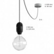 EIVA Outdoor pendant lamp for lampshade with 5 mt fabric cable, decentralizer, silicone ceiling rose and lamp holder IP65