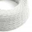Marlene twisted lighting cable covered in hairy-effect fabric Plain White TP01