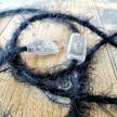 Marlene twisted lighting cable covered in hairy-effect fabric Plain Black TP04