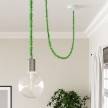 Marlene twisted lighting cable covered in hairy-effect fabric Plain Green TP06