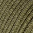 Round electric Cable covered in Plain Bark Brown RN26 Jute