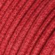 Round electric Cable covered in Plain Cherry Red RN24 Jute