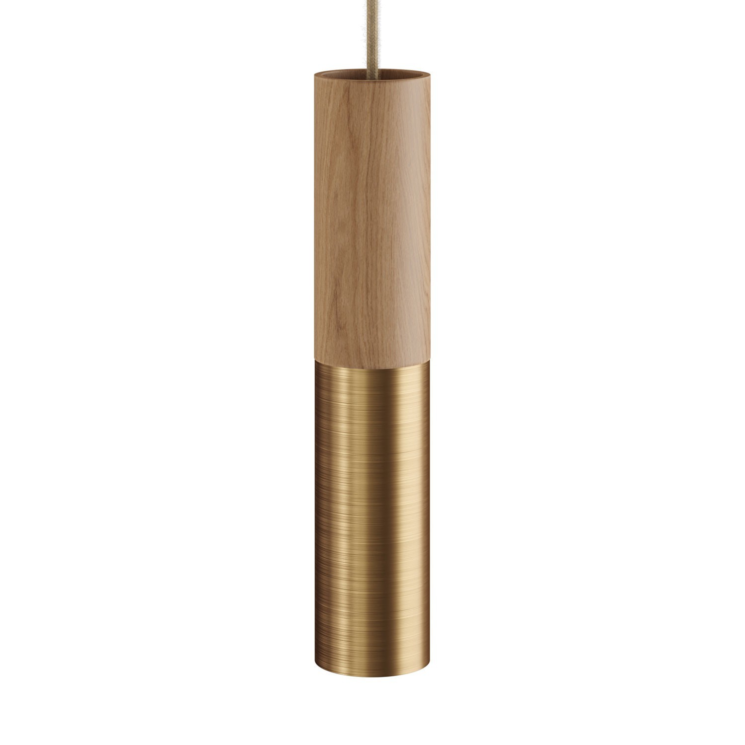 Tub-E14, wood and metal tube for spotlight with E14 double ring lamp holder