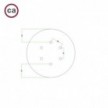 Round Rose-One 6-hole and 4 side holes ceiling rose, 200 mm - PROMO