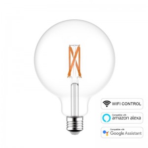 LED SMART WI-FI Light Bulb Globe G95 Transparent with Filament 6.5W E27 Dimmable