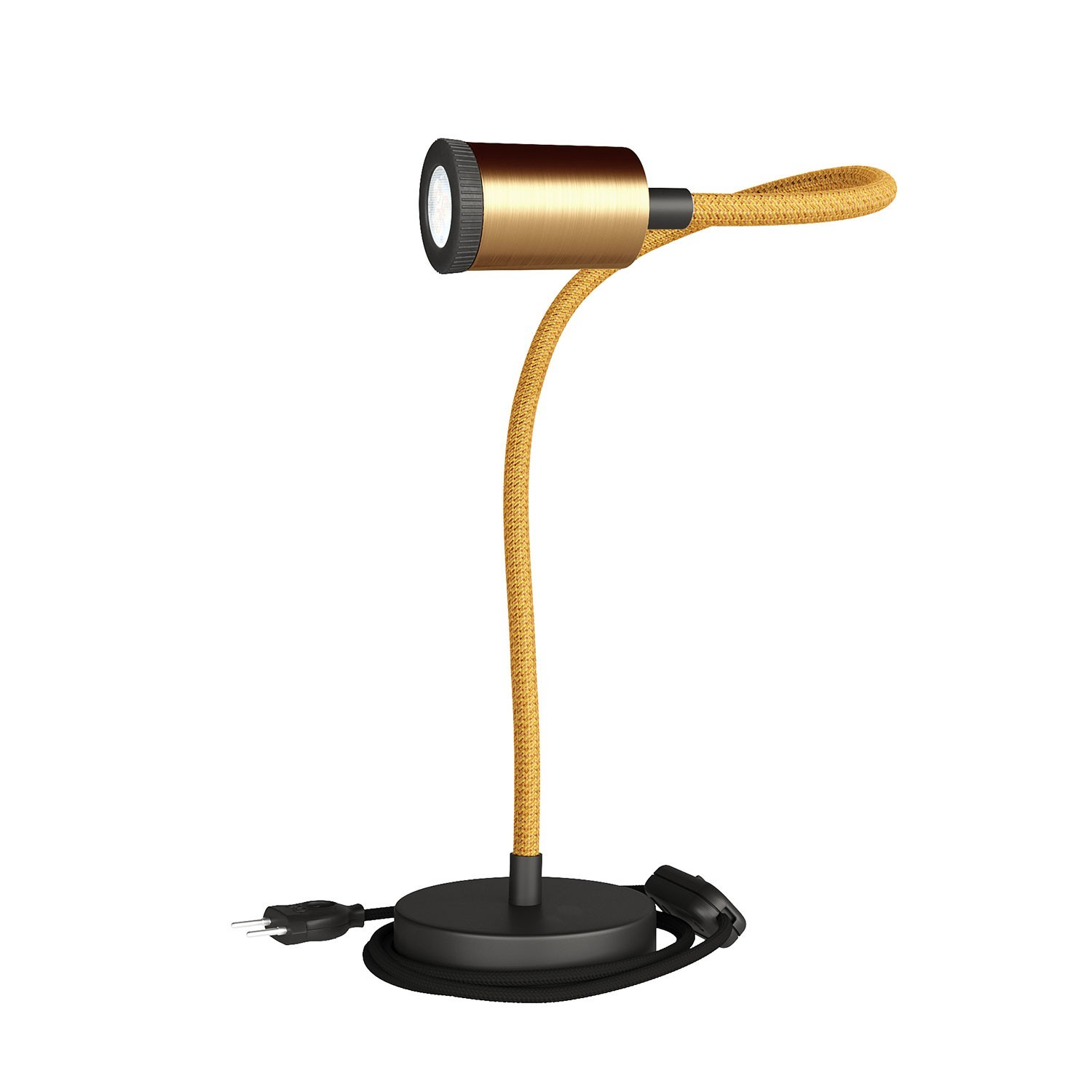Table Flex GU1d0 flexible table lamp with mini LED spotlight and 2-pin plug