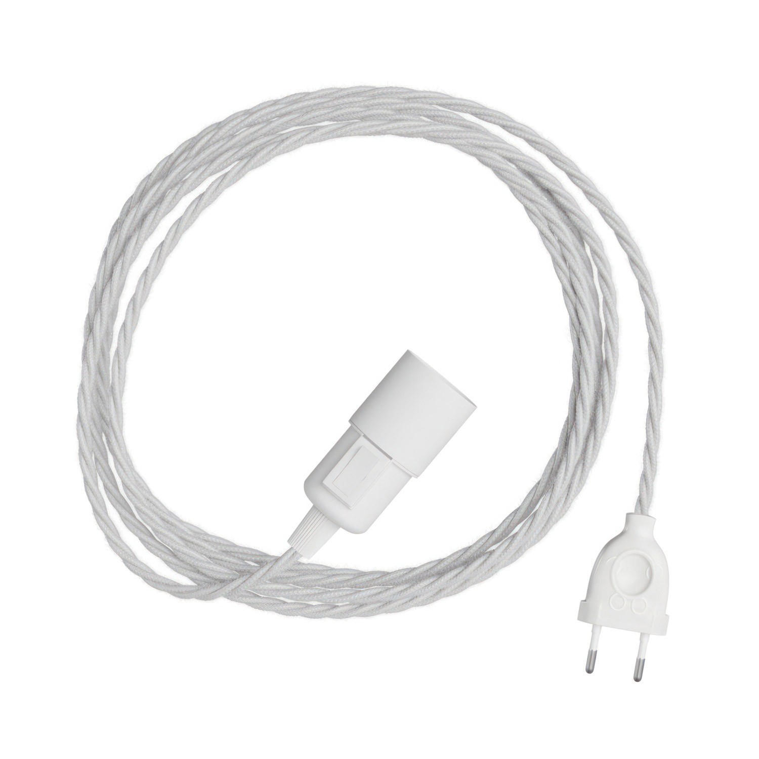 Snake Twisted - Plug-in lamp with coloured twisted textile cable and 2 pole plug