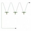 Maioliche' String Light Lumet System starting from 10 m with fabric cable, 3 lamp holders and lampshades, hook and black plug