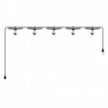 Maioliche' String Light Lumet System starting from 7,5 m with fabric cable, 5 lamp holders and lampshades, hook and black plug