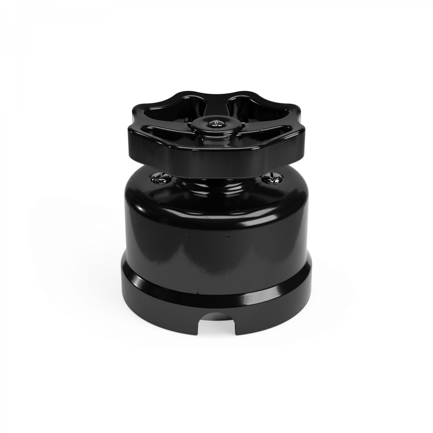 Switch/Diverter in black porcelain with knob