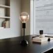 Portable and rechargeable Cabless02 Lamp with Silver Half Sphere light bulb