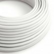 Ultra Soft silicone electric cable with Glossy Optical White fabric lining - RM01 round 2x0,75 mm