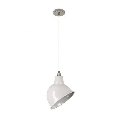 Pendant lamp with fabric cable, Broadway lampshade and metal details - Made in Italy