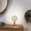 Posaluce Bumped Wooden Table Lamp with two-pin plug
