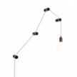Portable Snake lamp with metal lamp holder and plug, with 4 Rolé wooden fairleads
