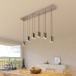 6-light pendant lamp with 675 mm rectangular XXL Rose-One, featuring fabric cable and metal Tub-E14 lampshade