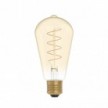 LED Golden Light Bulb Carbon Line Curved Spiral Filament Edison ST64 4W 250Lm E27 1800K Dimmable - C04