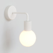 Applique da esterno Modulair IP65 con estensione a L e paralume a sfera infrangibile Unbreak-a-Ball - Bianco