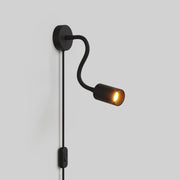 Lampada con spina UK e braccio snodabile, faretto Spotlight GU10 Bispot - Nero