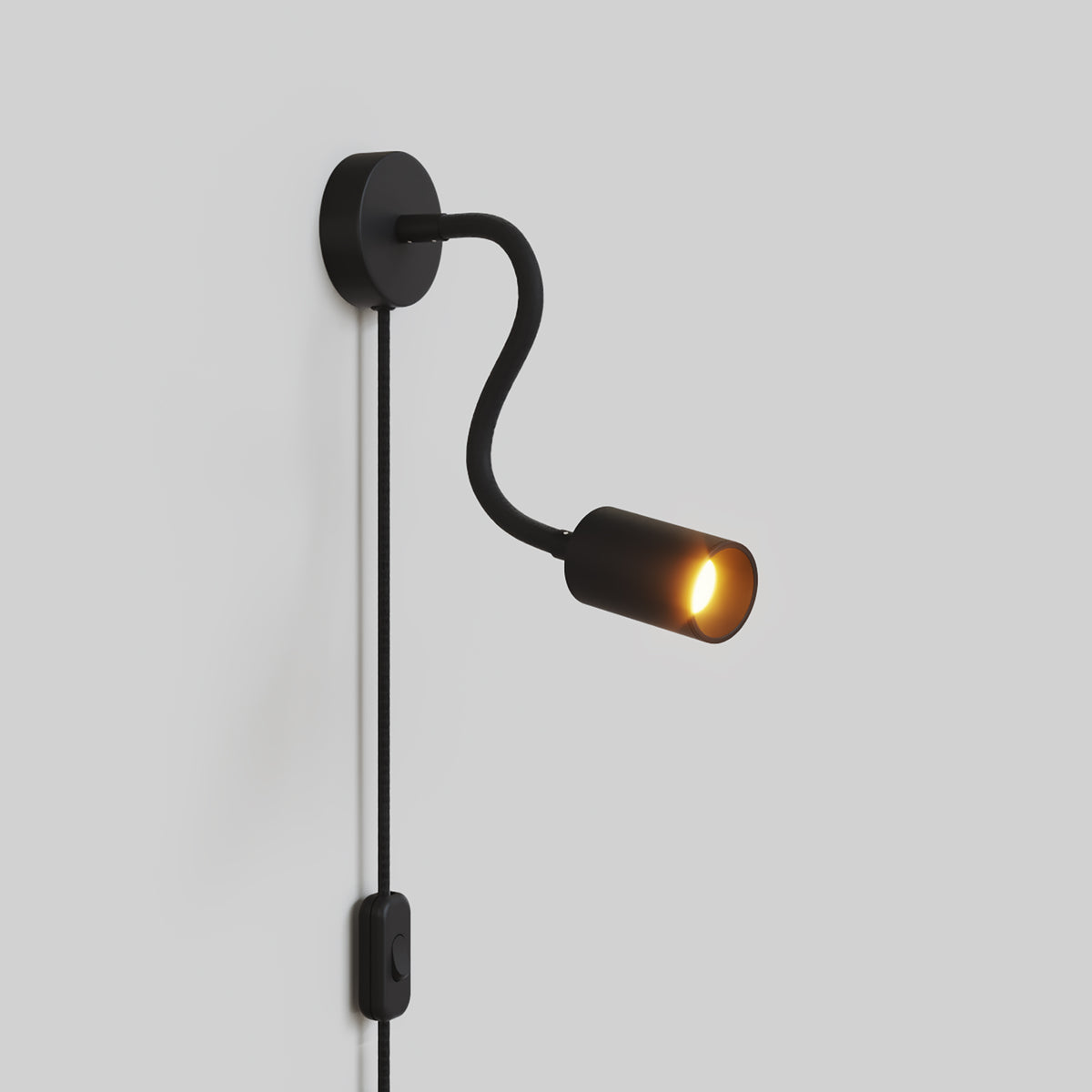 Lampada con spina UK e braccio snodabile, faretto Spotlight GU10 Bispot - Nero