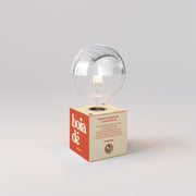 Cabless03 "Boia de" con lampadina globo mezza sfera argento - Tuttapolpa
