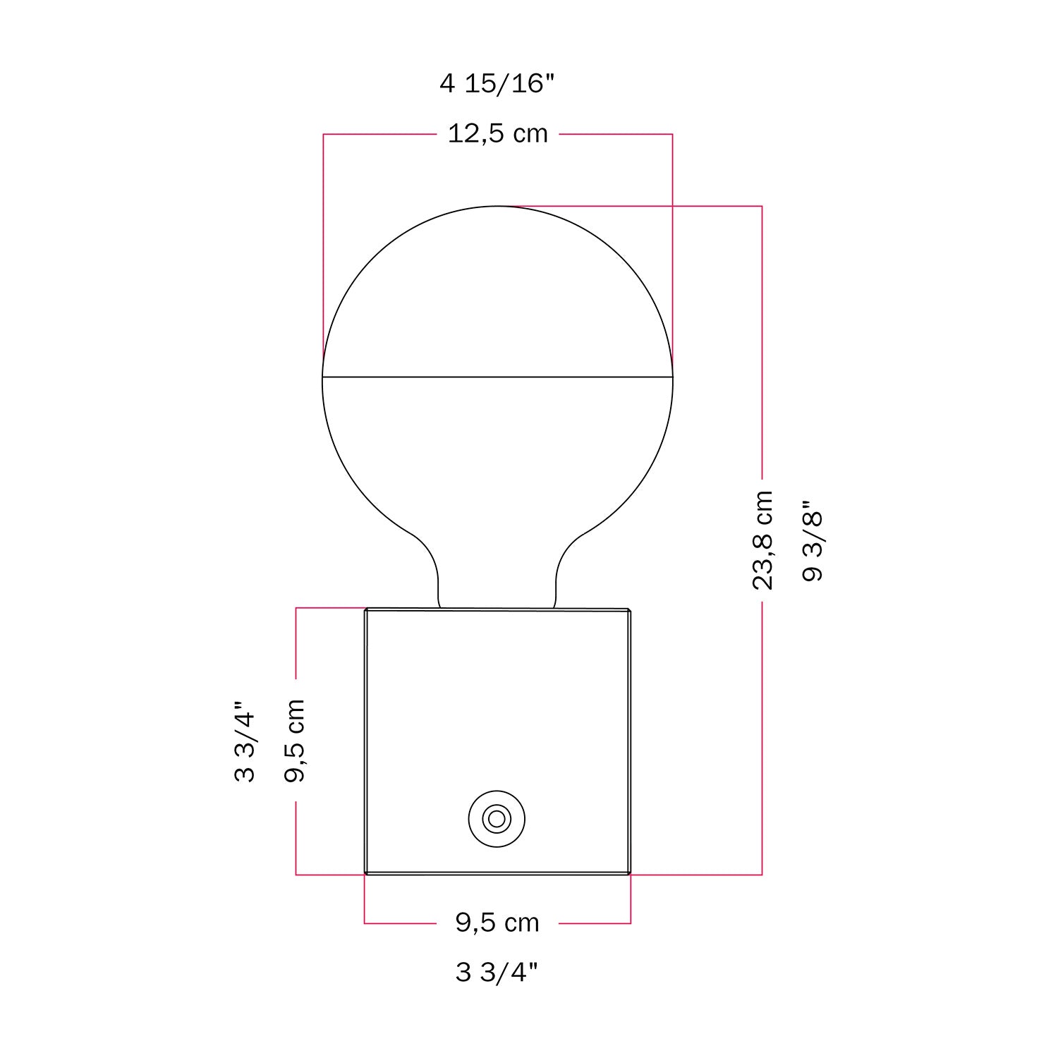 Cabless03 "Fai ammodino" con lampadina globo mezza sfera argento - Tuttapolpa