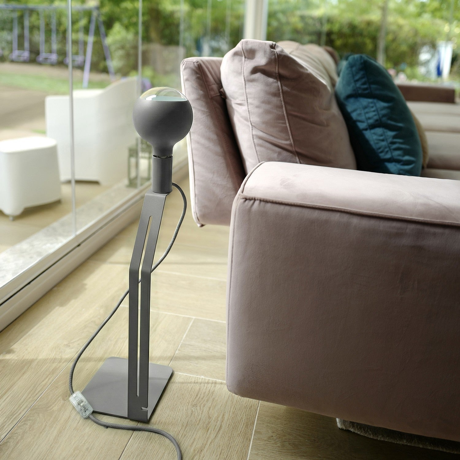 Koso Lucia - Lampada da tavolo con spina UK - Grigio