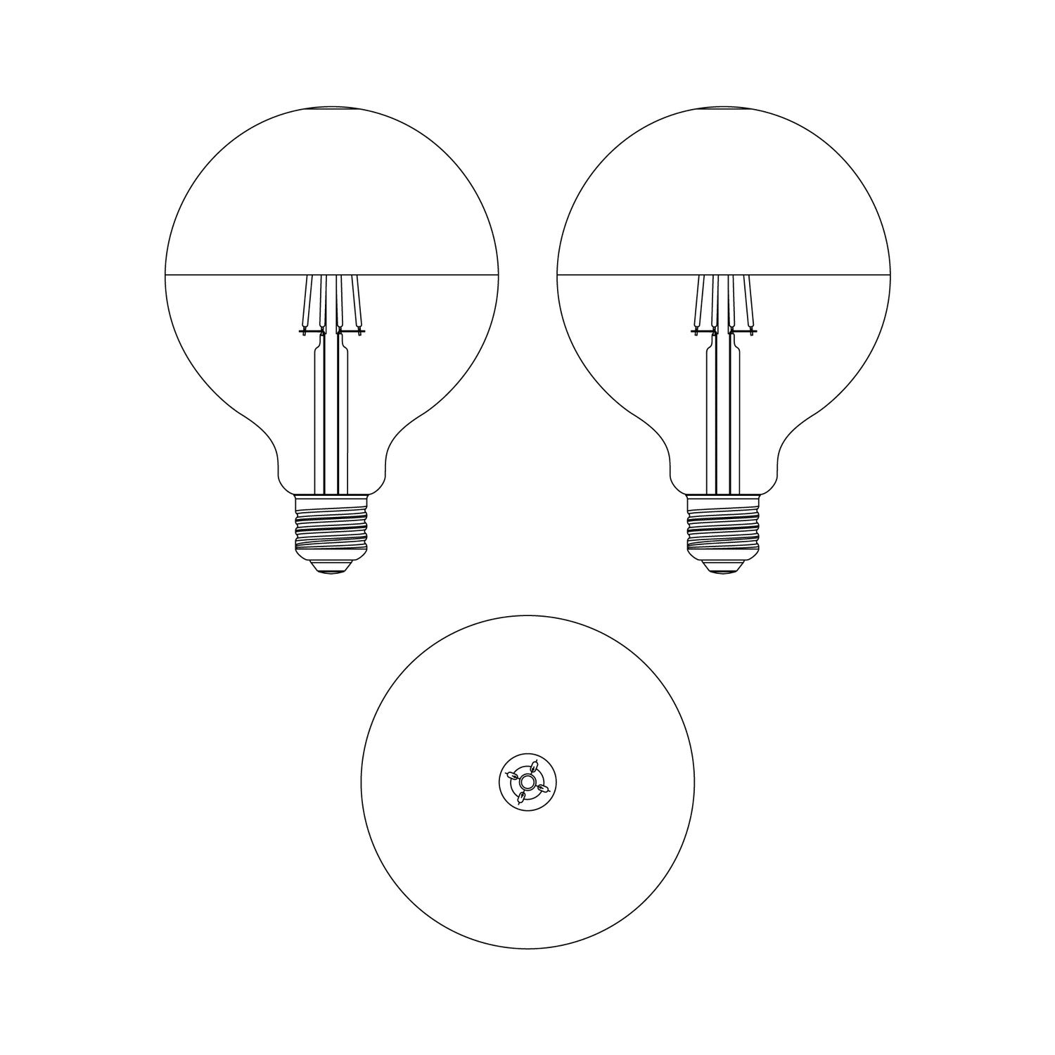 Lampadina LED Maria G125 4,8W 806Lm E27 2700K Dimmerabile - Rosso